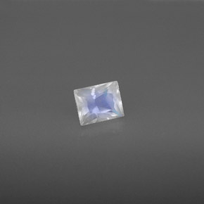 0.55 ct White Rainbow Moonstone Stone, Natural Rainbow Moonstone in Baguette / Scissor Cut Shape for Sale