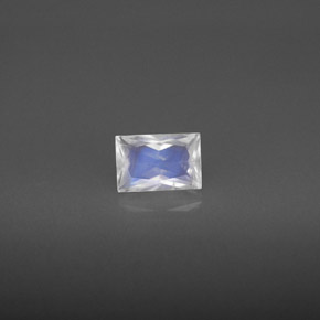 0.64 ct White Rainbow Moonstone Gemstone, Rainbow Moonstone Gem in Baguette / Scissor Cut Shape for Sale.