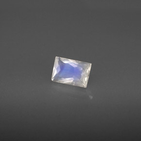 0.64 ct White Rainbow Moonstone Stone, Natural Rainbow Moonstone in Baguette / Scissor Cut Shape for Sale