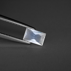 0.42 ct White Rainbow Moonstone Stone, Natural Rainbow Moonstone in Baguette / Scissor Cut Shape for Sale