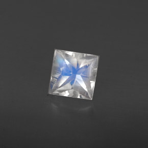 0.62 ct White Rainbow Moonstone Stone, Natural Rainbow Moonstone in Princess-Cut Shape for Sale