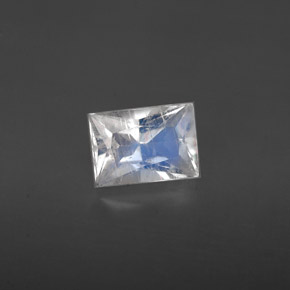 0.64 ct White Rainbow Moonstone Gemstone, Rainbow Moonstone Gem in Baguette / Scissor Cut Shape for Sale.