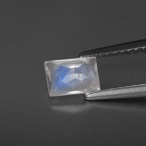 Rainbow Moonstone Gemstone in 6 x 4.3 mm Size for Sale, Rainbow Moonstone Stone in Blue White Color