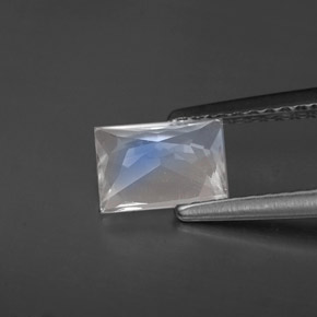 Rainbow Moonstone Gemstone in 6.8 x 4.8 mm Size for Sale, Rainbow Moonstone Stone in Blue White Color