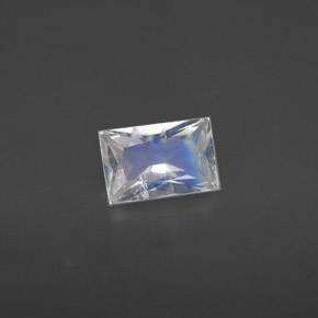 0.44 ct White Rainbow Moonstone Gemstone, Rainbow Moonstone Gem in Baguette / Scissor Cut Shape for Sale.