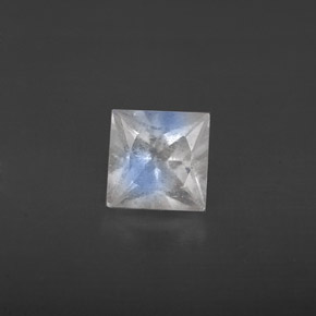 0.61 ct White Rainbow Moonstone Gemstone, Rainbow Moonstone Gem in Princess-Cut Shape for Sale.
