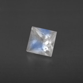 0.61 ct White Rainbow Moonstone Stone, Natural Rainbow Moonstone in Princess-Cut Shape for Sale