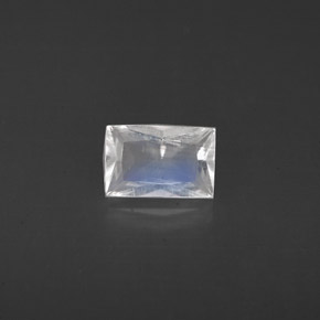 0.45 ct White Rainbow Moonstone Gemstone, Rainbow Moonstone Gem in Baguette / Scissor Cut Shape for Sale.