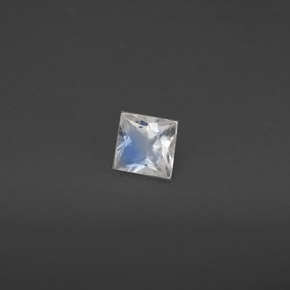 0.26 ct White Rainbow Moonstone Stone, Natural Rainbow Moonstone in Princess-Cut Shape for Sale