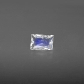 0.51 ct White Rainbow Moonstone Gemstone, Rainbow Moonstone Gem in Baguette / Scissor Cut Shape for Sale.
