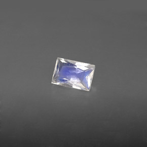 0.51 ct White Rainbow Moonstone Stone, Natural Rainbow Moonstone in Baguette / Scissor Cut Shape for Sale