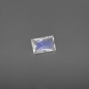0.41 ct White Rainbow Moonstone Gemstone, Rainbow Moonstone Gem in Baguette / Scissor Cut Shape for Sale.