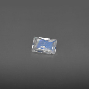 0.43 ct White Rainbow Moonstone Gemstone, Rainbow Moonstone Gem in Baguette / Scissor Cut Shape for Sale.