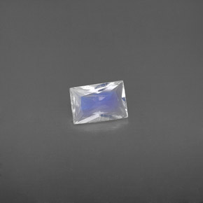 0.53 ct White Rainbow Moonstone Gemstone, Rainbow Moonstone Gem in Baguette / Scissor Cut Shape for Sale.