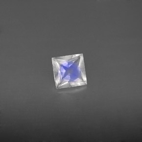 0.56 ct White Rainbow Moonstone Stone, Natural Rainbow Moonstone in Princess-Cut Shape for Sale