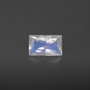 0.46 ct White Rainbow Moonstone Gemstone, Rainbow Moonstone Gem in Baguette / Scissor Cut Shape for Sale.