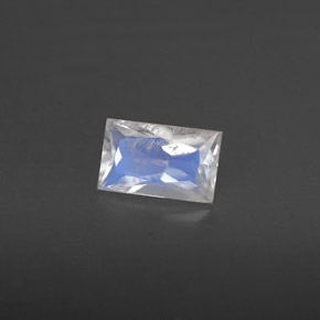 0.46 ct White Rainbow Moonstone Stone, Natural Rainbow Moonstone in Baguette / Scissor Cut Shape for Sale