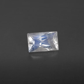 0.48 ct White Rainbow Moonstone Gemstone, Rainbow Moonstone Gem in Baguette / Scissor Cut Shape for Sale.