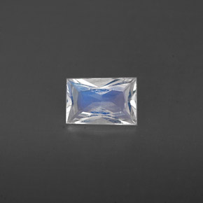 0.44 ct White Rainbow Moonstone Gemstone, Rainbow Moonstone Gem in Baguette / Scissor Cut Shape for Sale.