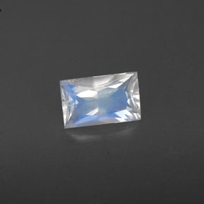 0.42 ct White Rainbow Moonstone Gemstone, Rainbow Moonstone Gem in Baguette / Scissor Cut Shape for Sale.