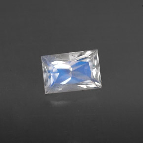 0.55 ct White Rainbow Moonstone Gemstone, Rainbow Moonstone Gem in Baguette / Scissor Cut Shape for Sale.