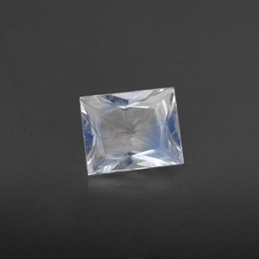 0.49 ct White Rainbow Moonstone Gemstone, Rainbow Moonstone Gem in Baguette / Scissor Cut Shape for Sale.