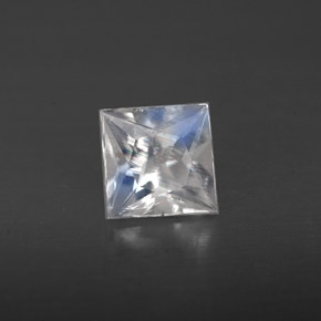 0.56 ct White Rainbow Moonstone Stone, Natural Rainbow Moonstone in Princess-Cut Shape for Sale