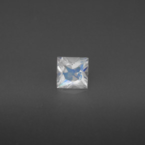 0.36 ct White Rainbow Moonstone Gemstone, Rainbow Moonstone Gem in Princess-Cut Shape for Sale.