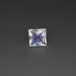 0.46 ct White Rainbow Moonstone Gemstone, Rainbow Moonstone Gem in Princess-Cut Shape for Sale.