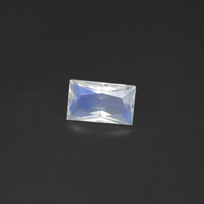 0.42 ct White Rainbow Moonstone Stone, Natural Rainbow Moonstone in Baguette Facet Shape for Sale