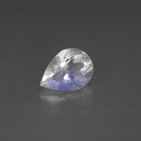 0.95 ct White Rainbow Moonstone Gemstone, Rainbow Moonstone Gem in Pear Facet Shape for Sale.