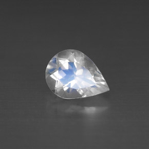 1.02 ct White Rainbow Moonstone Stone, Natural Rainbow Moonstone in Pear Facet Shape for Sale