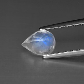 Rainbow Moonstone Gemstone in 8 x 6 mm (calibrated) Size for Sale, Rainbow Moonstone Stone in Blue White Color