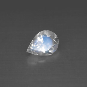 0.93 ct White Rainbow Moonstone Stone, Natural Rainbow Moonstone in Pear Facet Shape for Sale