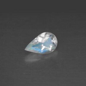 0.75 ct White Rainbow Moonstone Stone, Natural Rainbow Moonstone in Pear Facet Shape for Sale