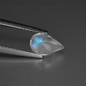 Rainbow Moonstone Gemstone in 8.2 x 5.1 mm Size for Sale, Rainbow Moonstone Stone in Blue White Color