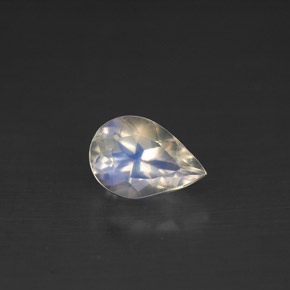 0.77 ct White Rainbow Moonstone Stone, Natural Rainbow Moonstone in Pear Facet Shape for Sale