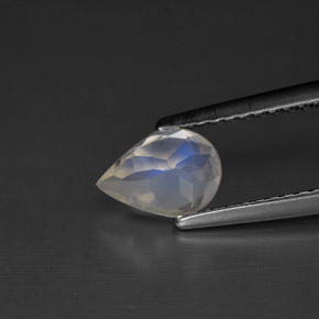 Rainbow Moonstone Gemstone in 7.3 x 5 mm Size for Sale, Rainbow Moonstone Stone in Blue White Color