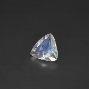 0.52 ct White Rainbow Moonstone Stone, Natural Rainbow Moonstone in Trillion Facet Shape for Sale