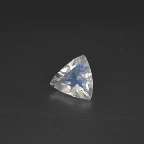 0.57 ct White Rainbow Moonstone Gemstone, Rainbow Moonstone Gem in Trillion Facet Shape for Sale.