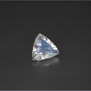 0.57 ct White Rainbow Moonstone Stone, Natural Rainbow Moonstone in Trillion Facet Shape for Sale