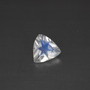 0.50 ct White Rainbow Moonstone Gemstone, Rainbow Moonstone Gem in Trillion Facet Shape for Sale.