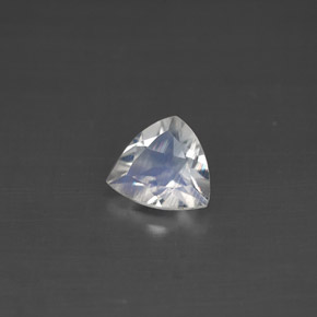 0.56 ct White Rainbow Moonstone Gemstone, Rainbow Moonstone Gem in Trillion Facet Shape for Sale.