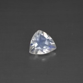 0.56 ct White Rainbow Moonstone Stone, Natural Rainbow Moonstone in Trillion Facet Shape for Sale