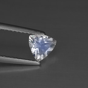 0.48 ct White Rainbow Moonstone Stone, Natural Rainbow Moonstone in Trillion Facet Shape for Sale