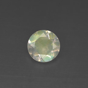 0.97 ct White Rainbow Moonstone Gemstone, Rainbow Moonstone Gem in Round Facet Shape for Sale.