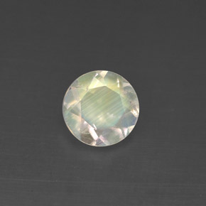 0.97 ct White Rainbow Moonstone Stone, Natural Rainbow Moonstone in Round Facet Shape for Sale