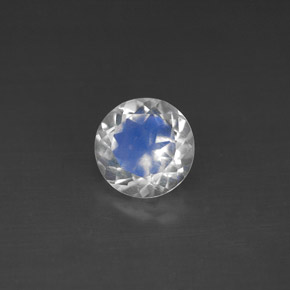1.12 ct White Rainbow Moonstone Gemstone, Rainbow Moonstone Gem in Round Facet Shape for Sale.