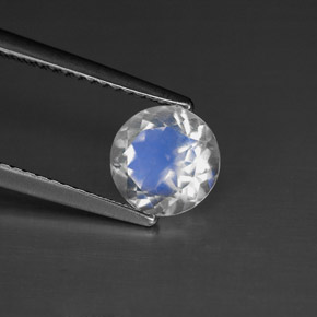 1.12 ct White Rainbow Moonstone Stone, Natural Rainbow Moonstone in Round Facet Shape for Sale