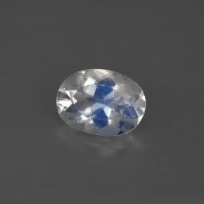 1.08 ct White Rainbow Moonstone Gemstone, Rainbow Moonstone Gem in Oval Facet Shape for Sale.
